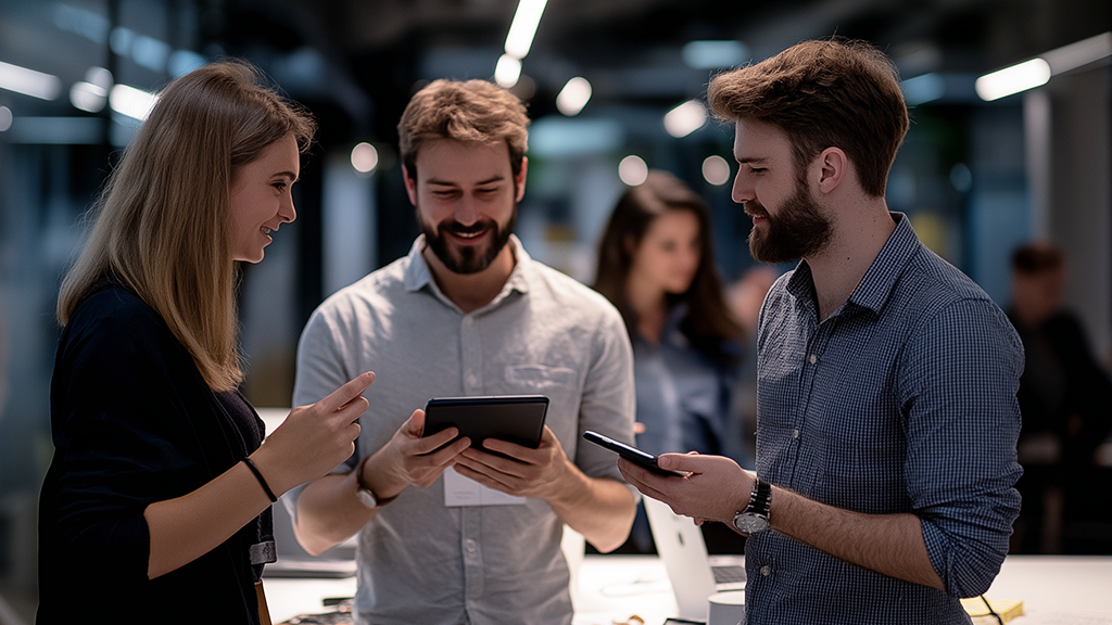 Eine Gruppe von Mitarbeitern die eine Mitarbeiterschulung organisieren